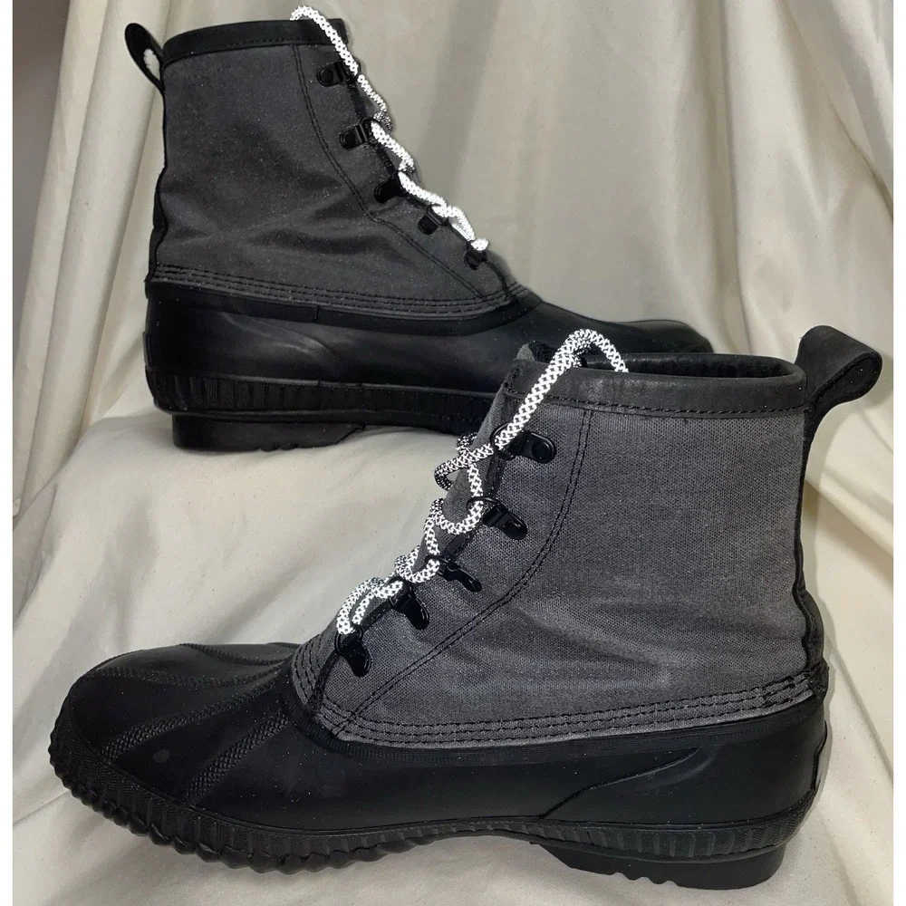 Sorel Mens Waterproof Boots Major Black NM2605-010 US 13 Rubber Lace Up Boots